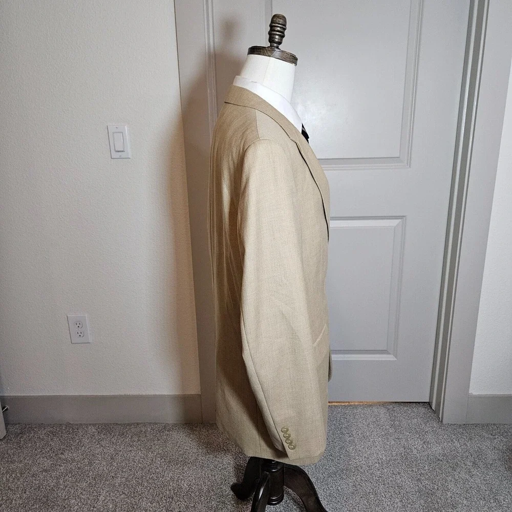 Lauren‎ Ralph Lauren Blazer Sport Coat Suit Men 43L 2-Button Beige
